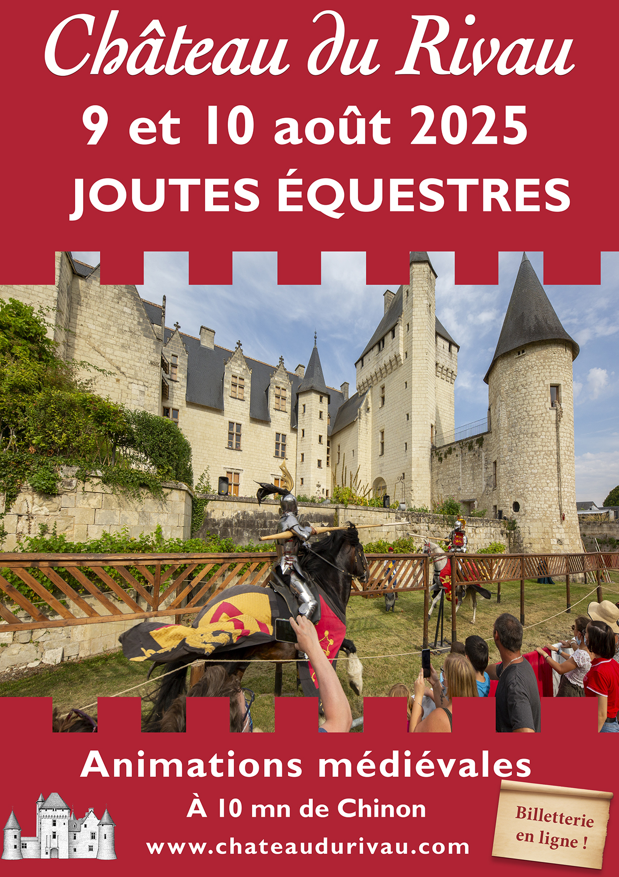 Affiche Joutes 2025©chateaudurivau Joutes Equestre