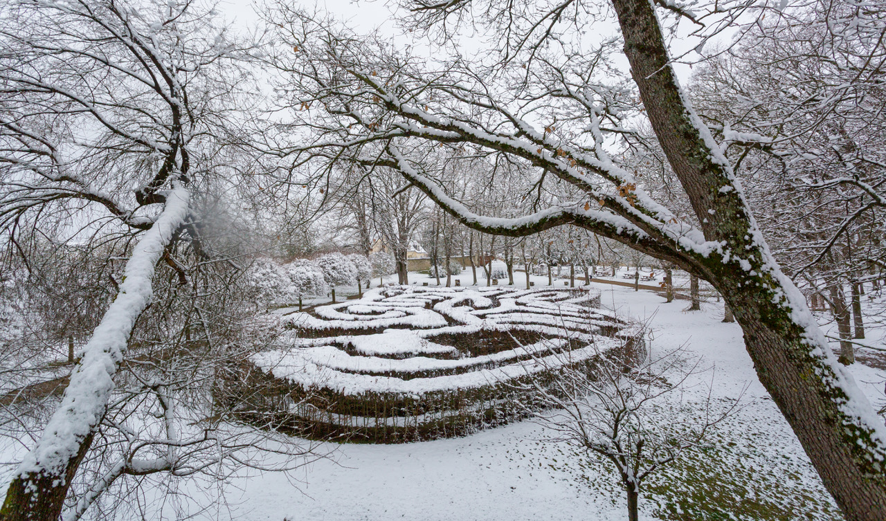 Le labyrinthe d'Alice au Pays du Rivau en hiver©Château du Rivau
